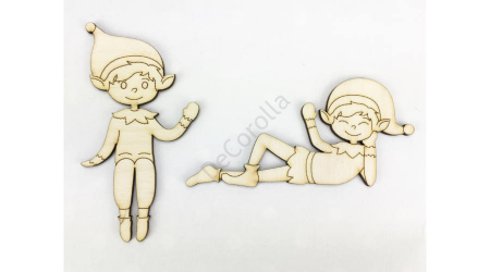 Figurine din lemn - Set 2 spiridusi- 10 cm