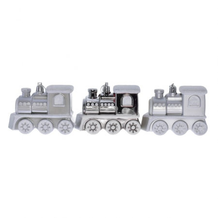 Craciun - Set 3 trenulete din plastic, 10 cm