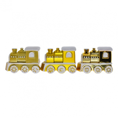 Craciun - Set 3 trenulete din plastic, 10 cm