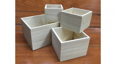 Lemn - Set 4 ladite din lemn - 9/11/13/16 cm