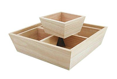 Lemn - Set 4 tavite + 1 tava mare suport