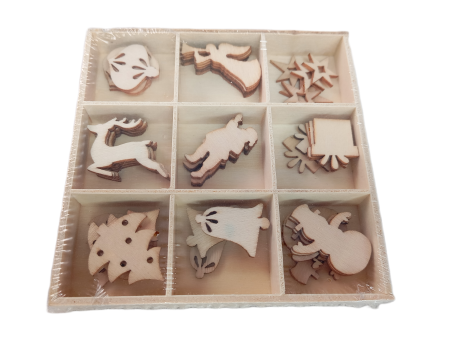 Figurine din lemn - Set 45 de figurine din lemn- Craciun 1