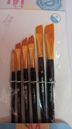 Accesorii pictat - Set 6 pensule sintetice cu varf tesit