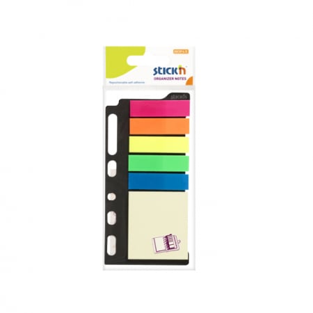 Set Notes, Index - Set notes autoadeziv 51x51mm+ index autoadeziv din plastic 45x12mm- 6 culori asortate-25file/buc