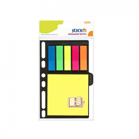 Set Notes, Index - Set notes autoadeziv 76x76mm+ index autoadeziv din plastic 45x12mm- 6 culori neon-25file/buc
