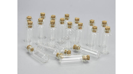 HOBBY: Articole baza - Sticluta fina cu dop de pluta- 5 x 1.4 cm