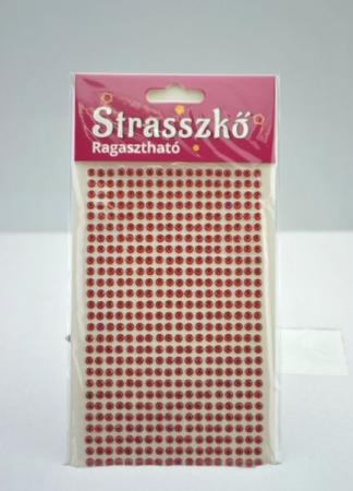 Diverse - Strasuri autoadezive rosii 4 mm, 486/set