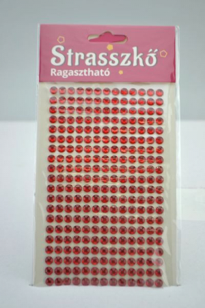 Diverse - Strasuri autoadezive rosii 6 mm, 260/set