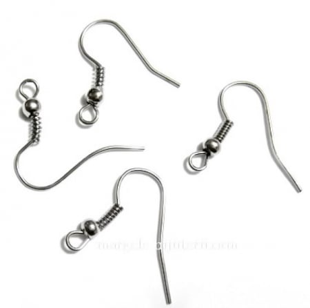 Accesorii bijuterii - Tortite cu arc si bila, arginti 20buc