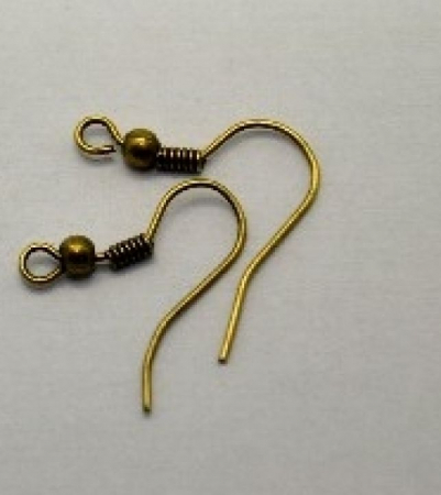 Accesorii bijuterii - Tortite cu arc si bila cupru antic -10buc- 380217
