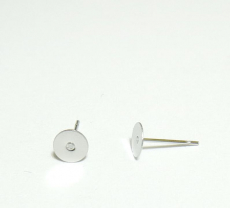 Accesorii bijuterii - Tortite plate, placate cu rodiu 6mm-10buc