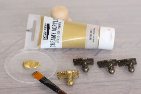 Vopsea acrilica metalizata, cremoasa 60 ml-albastru deschis [3]