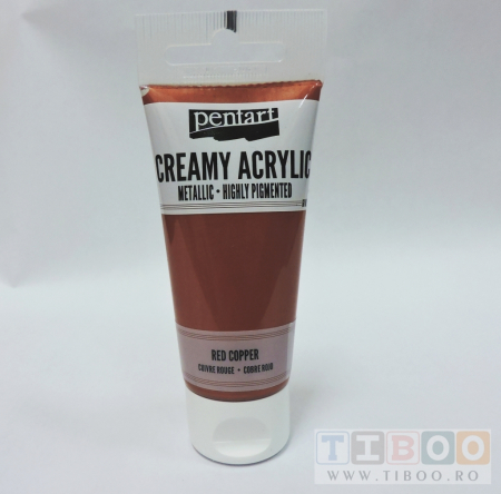 HOBBY: Vopsele Lacuri Solutii - Vopsea acrilica metalizata, cremoasa 60 ml- cupru