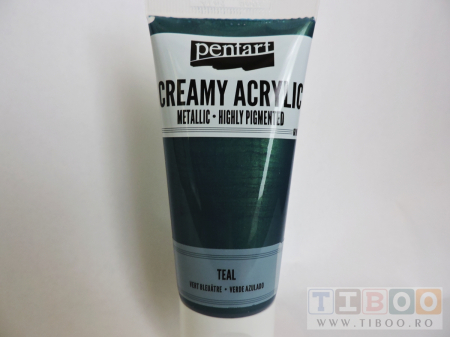 HOBBY: Vopsele Lacuri Solutii - Vopsea acrilica metalizata, cremoasa 60 ml- teal