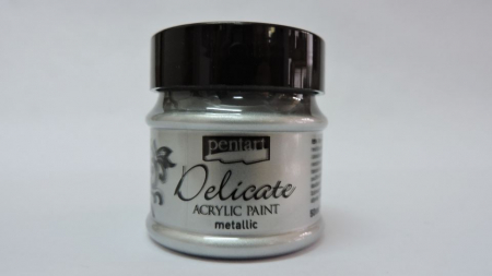 HOBBY: Vopsele Lacuri Solutii - Vopsea acrilica metalizata Delicate- 50 ml- argint antic