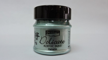 HOBBY: Vopsele Lacuri Solutii - Vopsea acrilica metalizata Delicate- 50 ml- argintiu verde