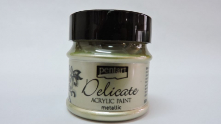 HOBBY: Vopsele Lacuri Solutii - Vopsea acrilica metalizata Delicate- 50 ml- aur antic