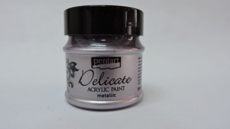 HOBBY: Vopsele Lacuri Solutii - Vopsea acrilica metalizata Delicate- 50 ml- mov argintiu
