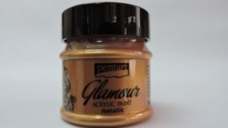 Metalizata Glamour - Vopsea acrilica metalizata Glamour- 50 ml- aur rosiatic
