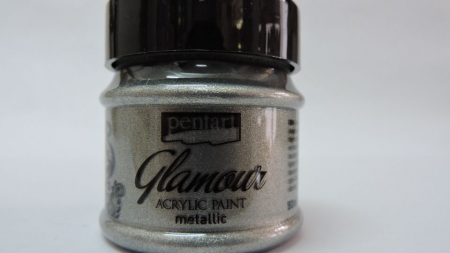 Metalizata Glamour - Vopsea acrilica metalizata Glamour- 50 ml- platina