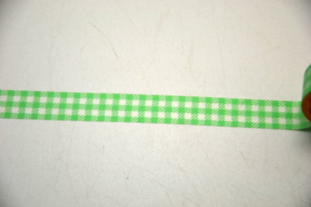 Benzi decorative - Washi Tape-bandă adezivă- patrat alb-verde-10m- 372874