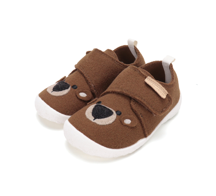 Pantofi de interior barefoot D.D.Step maro cu ursuleț pentru băieți, cod C086-62686 [7]