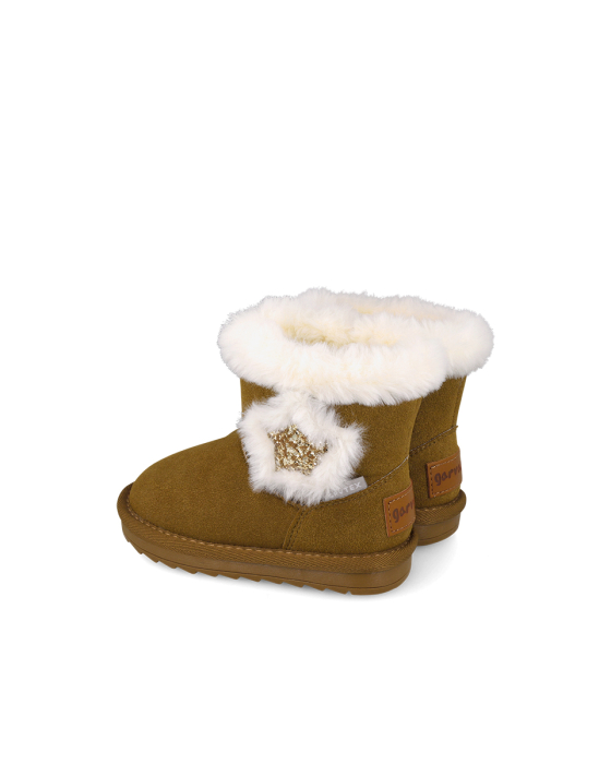 Cizme îmblănite barefoot Garvalin 261556-A127 maro și alb tip UGG masuri 24-30 [5]