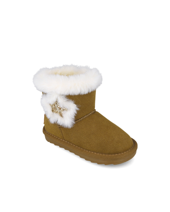 Cizme îmblănite barefoot Garvalin 261556-A127 maro și alb tip UGG masuri 24-30 [6]