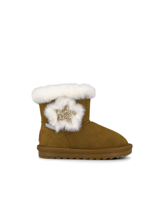 Cizme îmblănite barefoot Garvalin 261556-A127 maro și alb tip UGG masuri 24-30 [3]