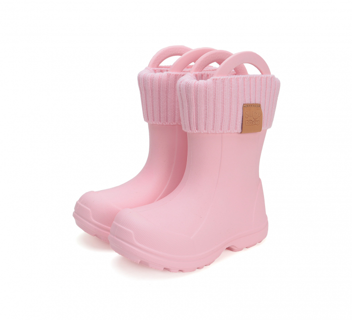 Cizme Baby Pink de Ploaie cu Manere si Ciorapel Detasabil, DD Step [5]