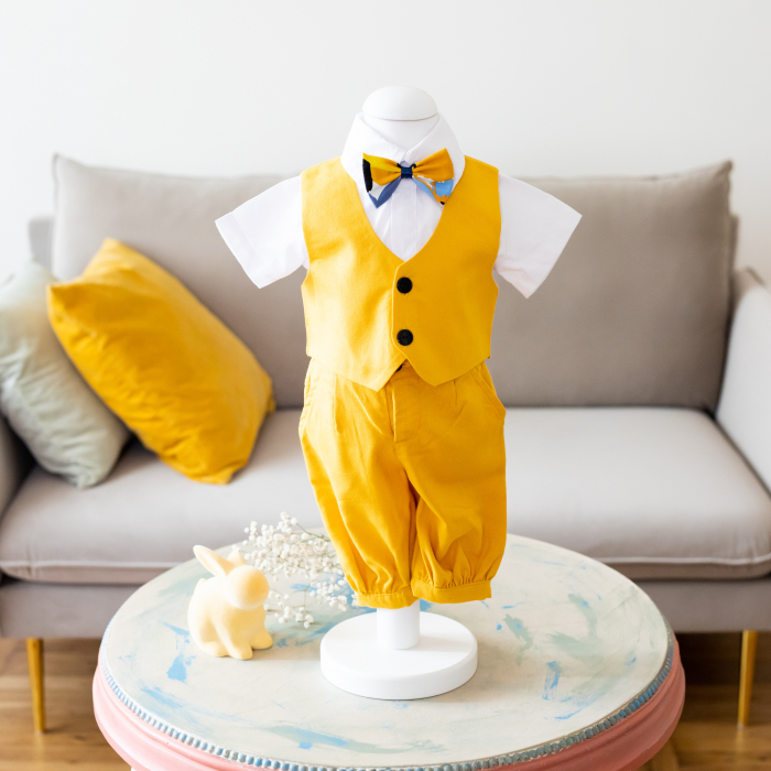 Costum Botez Baieti, Tudor Mustar cu Pantaloni Scurti, TinTin Shop [3]