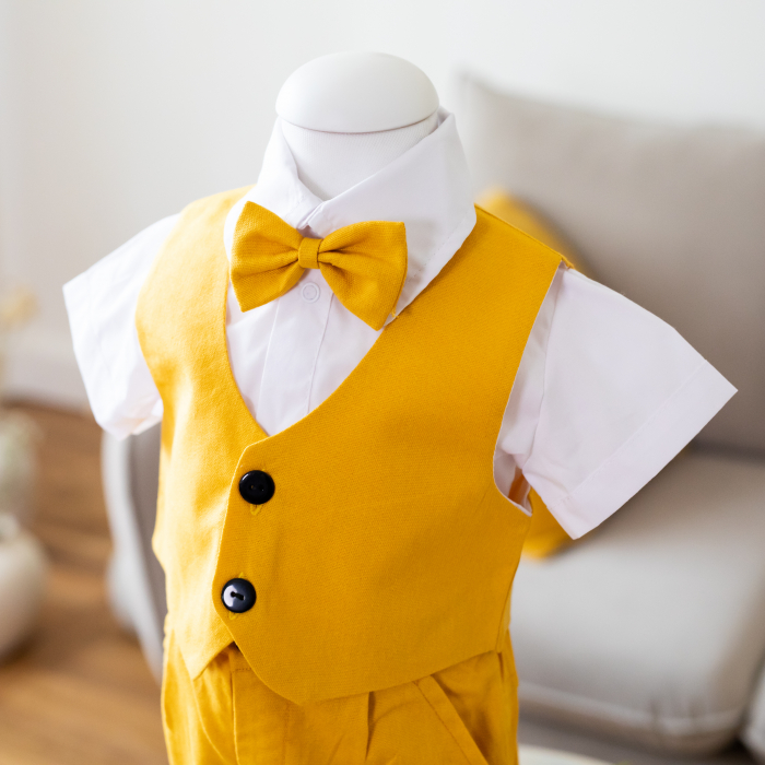 Costum Botez Baieti, Tudor Mustar cu Pantaloni Scurti, TinTin Shop [2]