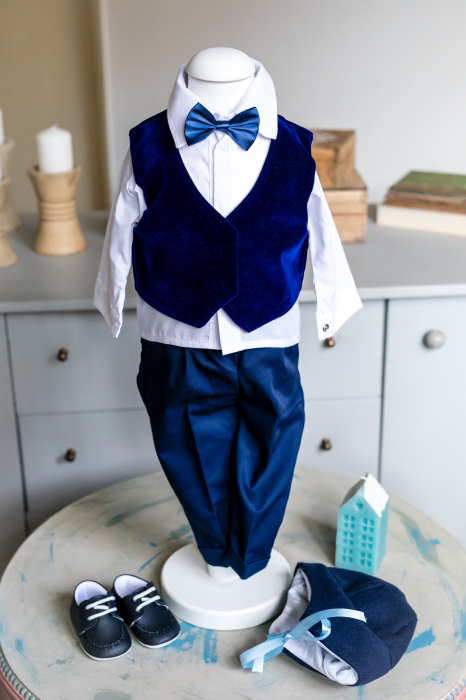 Costum Botez cu Palton pentru Baieti, David Bleumarin, TinTin Shop [2]