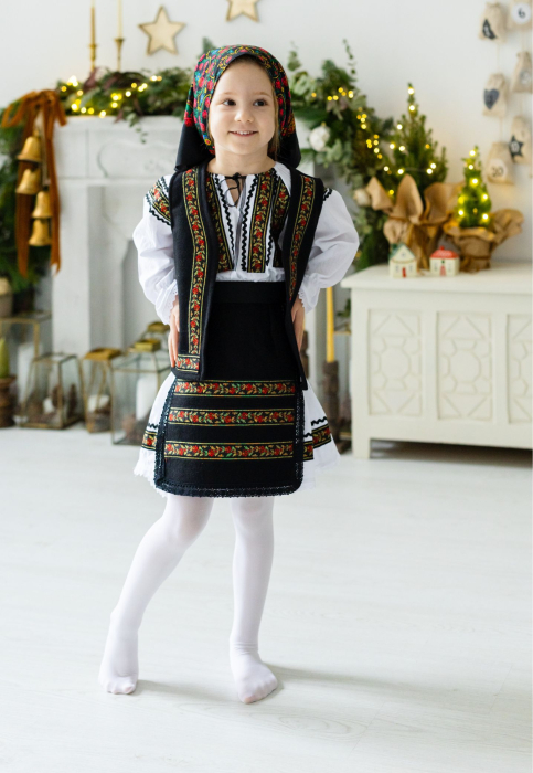 Costum negru  traditional pentru fetite TinTin Shop [3]