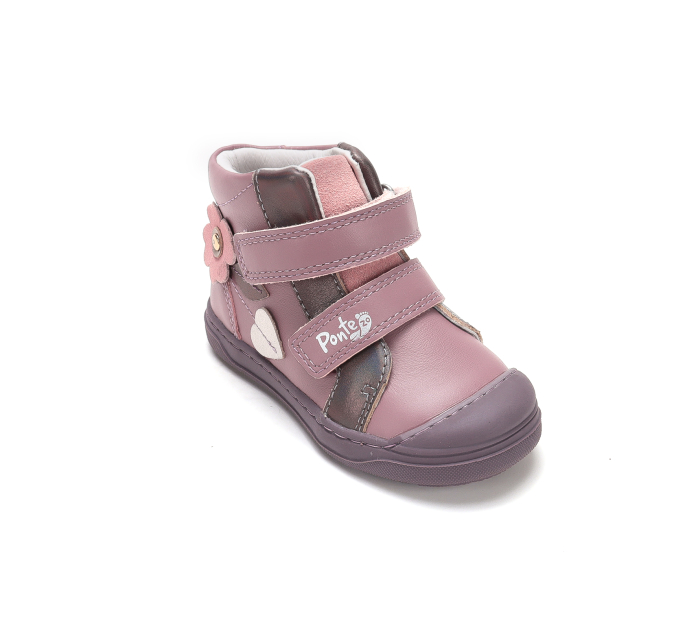 Ghete supinate piele Ponte20 roz-lila cu flori pentru fete, cod DA06-6-2892 [8]