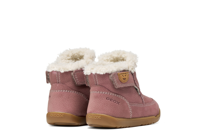 Ghete îmblănite Geox Primii  Macchia B664PC-00033-C8006 din piele naturală roz închis [11]