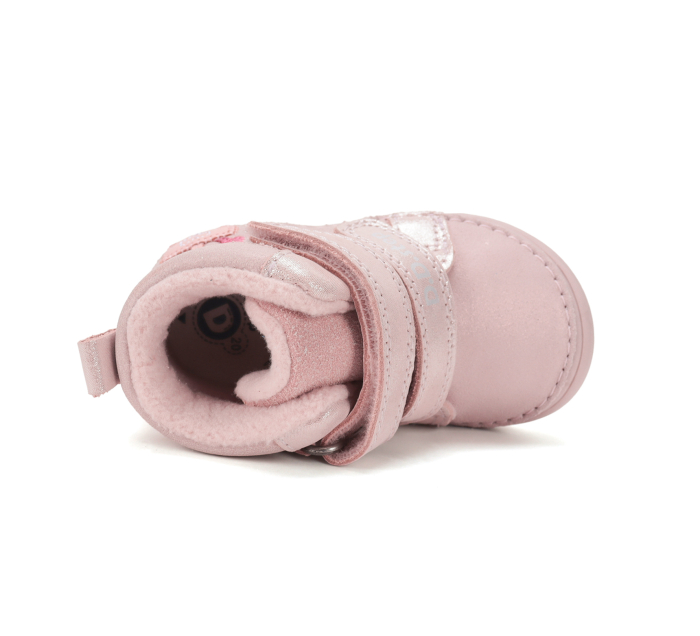 Ghete roz D.D.Step pentru fete din piele naturală imblanite cu polar glezna sustinuta flexibile calduroase A071-62882 [5]