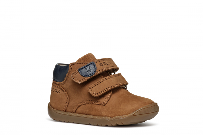 Ghete copii mici Geox Macchia Baby navy velcro piele naturală respirabili b164nc 03285 c6627, Whisky [2]