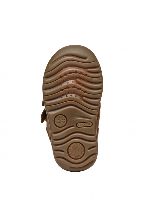 Ghete copii mici Geox Macchia Baby navy velcro piele naturală respirabili b164nc 03285 c6627, Whisky [6]