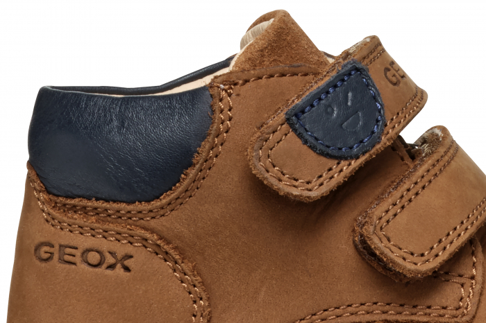 Ghete copii mici Geox Macchia Baby navy velcro piele naturală respirabili b164nc 03285 c6627, Whisky [7]