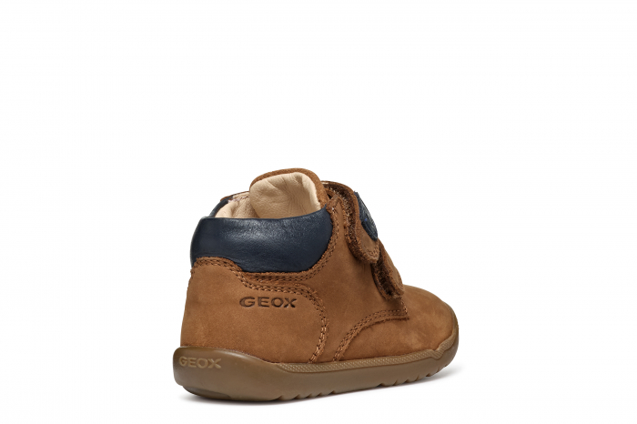 Ghete copii mici Geox Macchia Baby navy velcro piele naturală respirabili b164nc 03285 c6627, Whisky [4]
