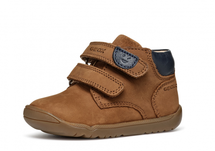 Ghete copii mici Geox Macchia Baby navy velcro piele naturală respirabili b164nc 03285 c6627, Whisky [1]