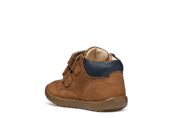 Ghete copii mici Geox Macchia Baby navy velcro piele naturală respirabili b164nc 03285 c6627, Whisky [3]