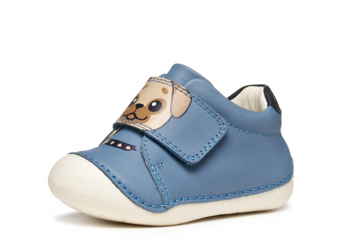 Pantofii copii mici Geox Tutim pentru baieti velcro piele naturală respirabili b164nc 03285 c6627, Whisky [1]
