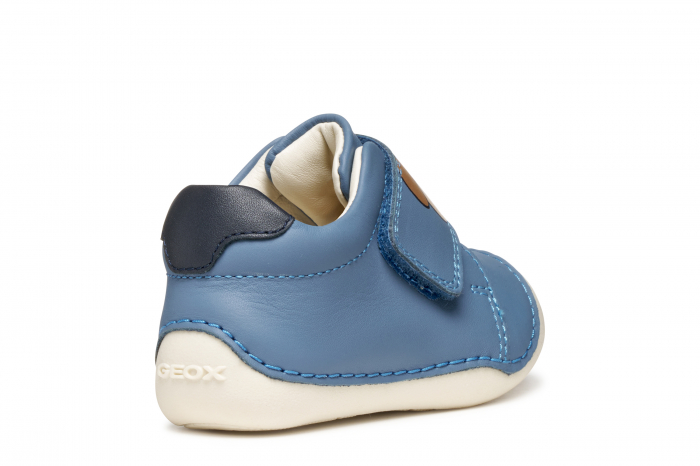 Pantofii copii mici Geox Tutim pentru baieti velcro piele naturală respirabili b164nc 03285 c6627, Whisky [6]