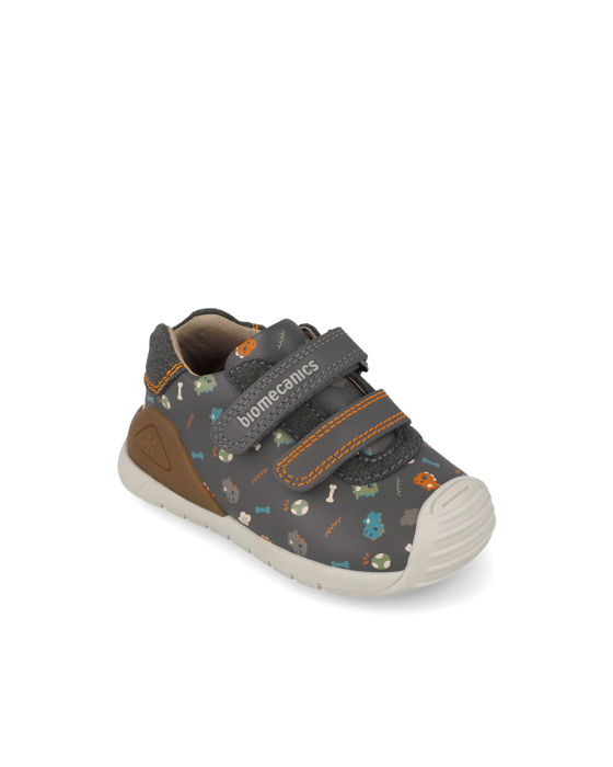 Pantofi gri-antracit Biomecanics cu dinozauri, cod 261129-B213 [5]