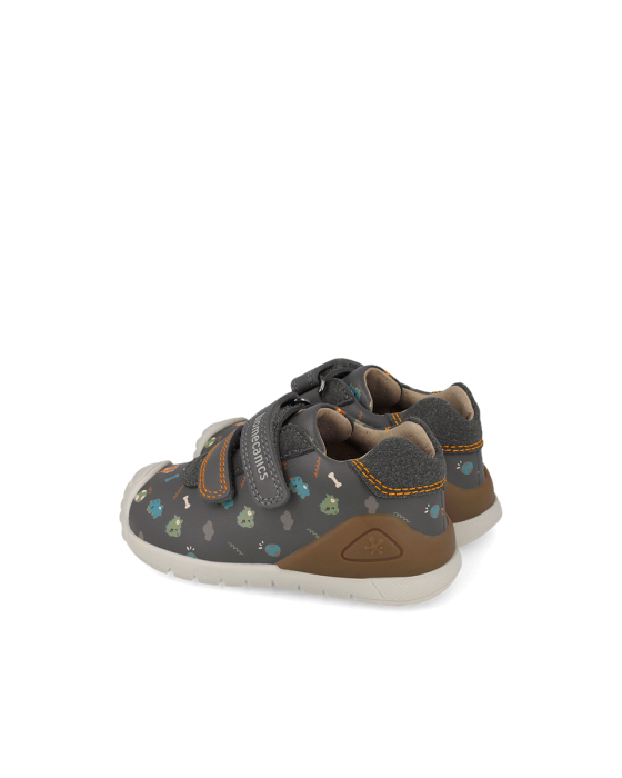 Pantofi gri-antracit Biomecanics cu dinozauri, cod 261129-B213 [4]