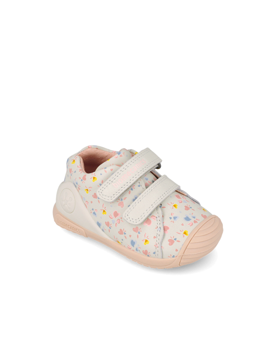 Pantofi crem Biomecanics cu flori pentru primii pași, cod 261102-C695 [5]