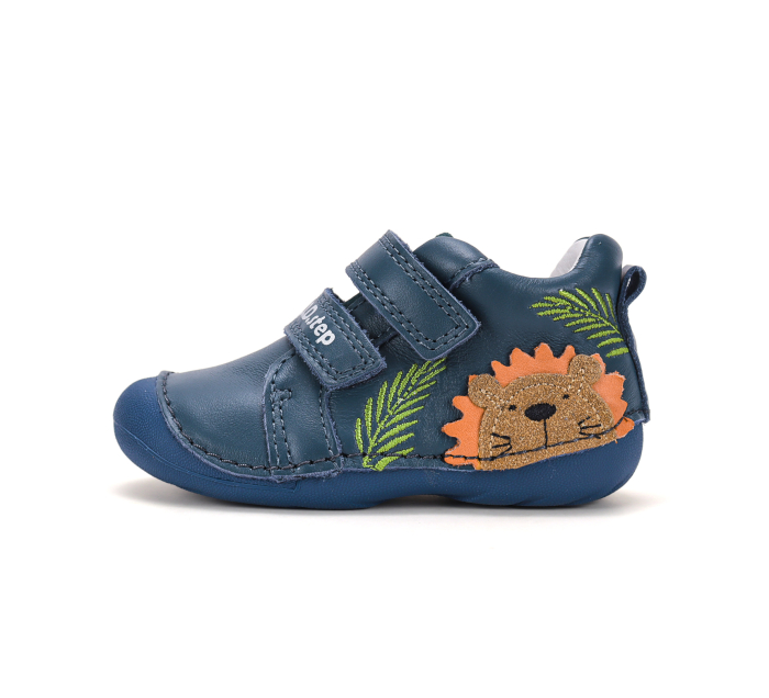 Pantofi albaștri D.D.Step piele naturala flexibili pentru primii pași băieți cu arici S015-62748 [2]