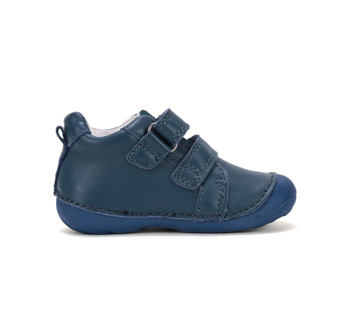 Pantofi albaștri D.D.Step piele naturala flexibili pentru primii pași băieți cu arici S015-62748 [4]